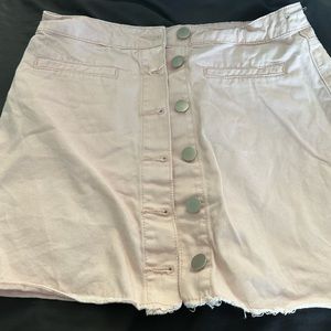 Pink button up skirt